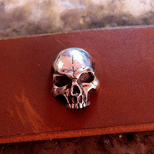 Skull sterling silver belt buckle-skull buckle-skull accessories-personalized belt decorative buckle-gift for him-crafted by craftsmen