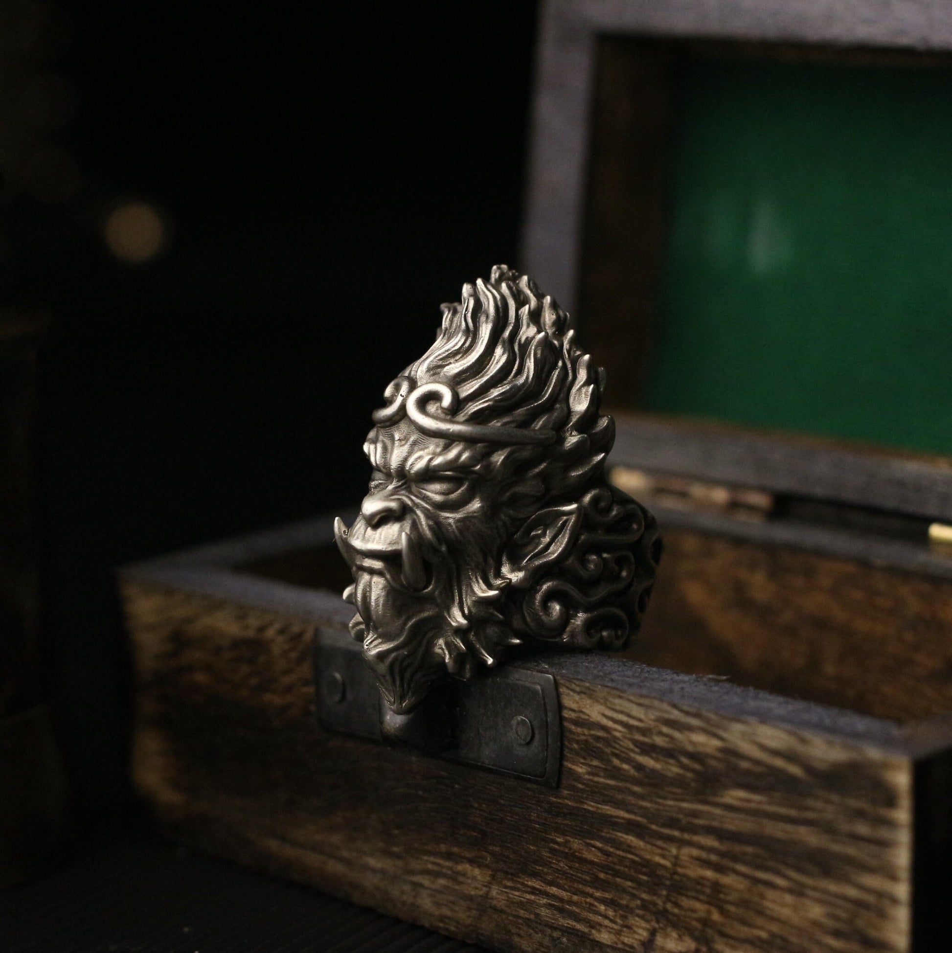 Monkey King 925 silver ring, Monkey King Jewelry - Craftsman made - SATANHORN