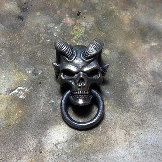 Gothic Satan Goat Skull Belt Buckle, Sterling Silver Satan Belt Buckle, Sheep Skull Jewelry, Personality Jewelry - Craft