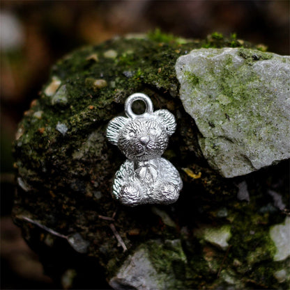 Muppet Bear 925 Silver Pendant Necklace, Little Bear Silver Necklace, 925 Sterling Silver Gift Necklace Pendant for Girls - Craftsman Made - SATANHORN