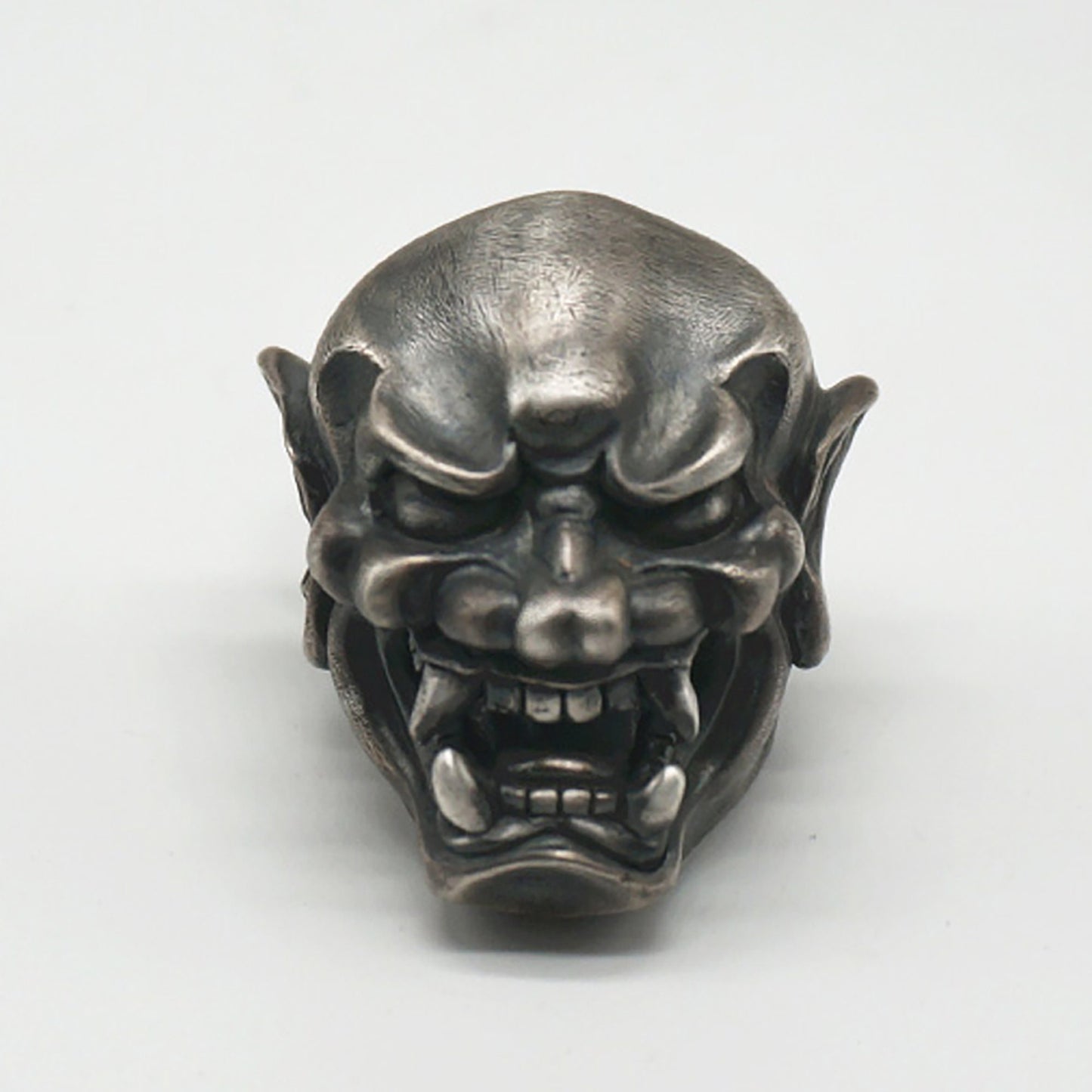 Japanese prajna demon ring, samurai mask ring,Demon Skull Ring