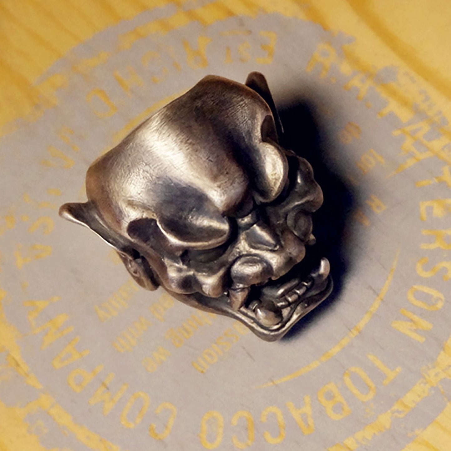 Japanese prajna demon ring, samurai mask ring,Demon Skull Ring