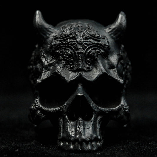 Mechanical Skull Ring, Jawless Skull Silver Ring, Delicate Engraved Sterling Silver Ring, Men's Skull Skull Ring Knight Skull Jewelry