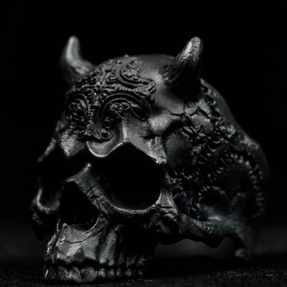 Mechanical Skull Ring, Jawless Skull Silver Ring, Delicate Engraved Sterling Silver Ring, Men's Skull Skull Ring Knight Skull Jewelry.