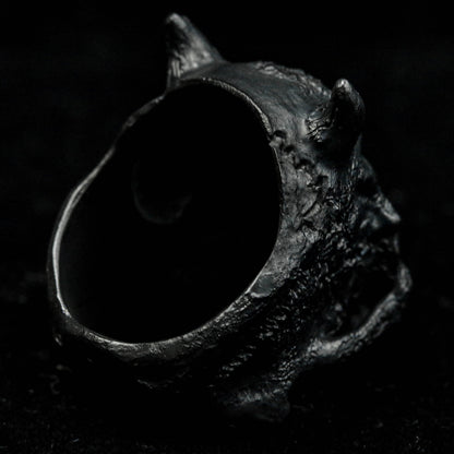 Mechanical Skull Ring, Jawless Skull Silver Ring, Delicate Engraved Sterling Silver Ring, Men's Skull Skull Ring Knight Skull Jewelry.