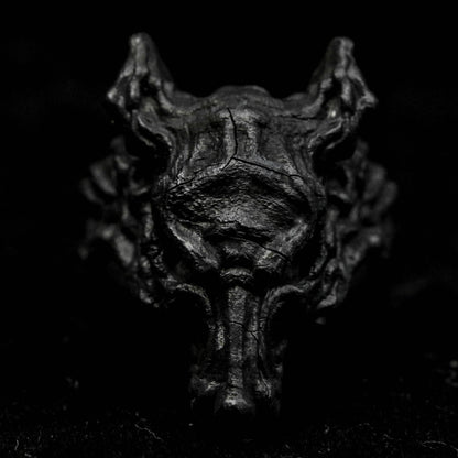 Silver Wolf 925 Silver Ring, Wolf King Skull Personality Creative Silver Ring, Vampire Gentleman Ring-Craftsmen made