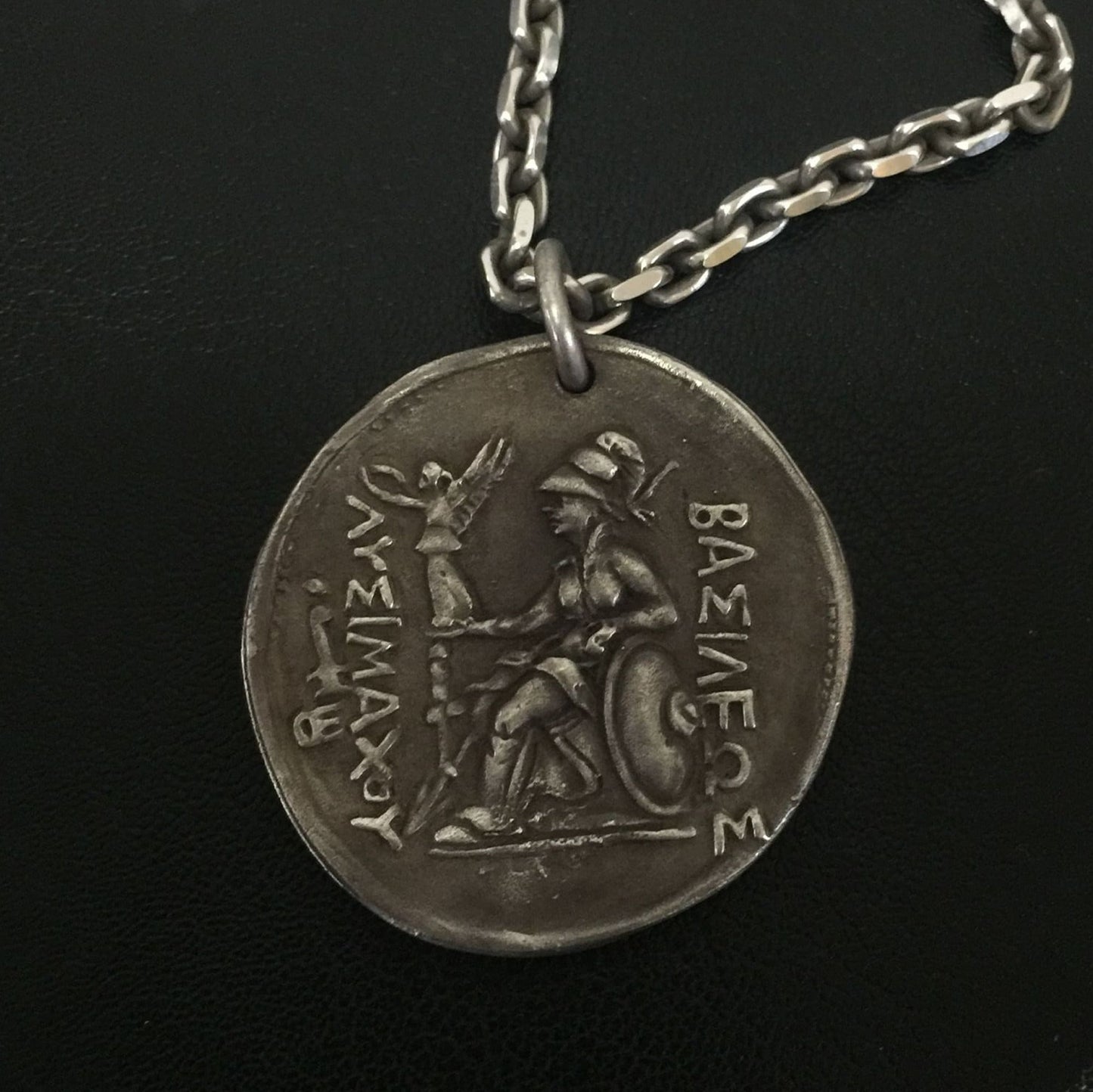 925 Sterling Silver Antique Silver Coin Pendant, Greek Coins, Vintage Pendants, Men's Pendants, Personalized Gifts - Handmade