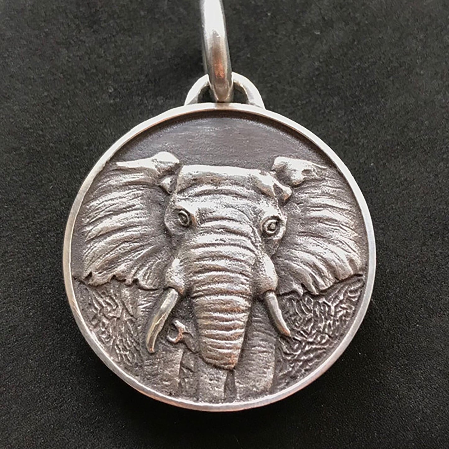 925 Sterling Silver Elephant Pendant, Elephant Necklace, African Jewelry, African Necklace, Men's Necklace - Hand Carved