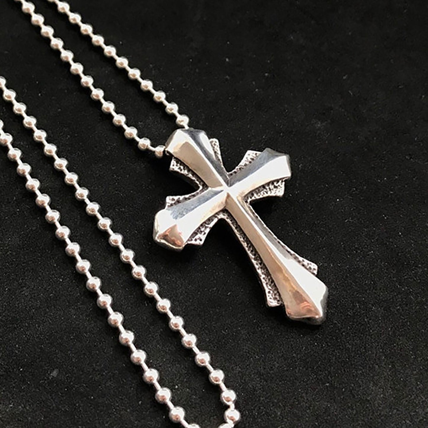 925 Sterling Silver Cross Pendant, Cross Necklace, Religious Jewelry, Catholic Jewelry, Men's Necklace, Gift for Him - Handmade