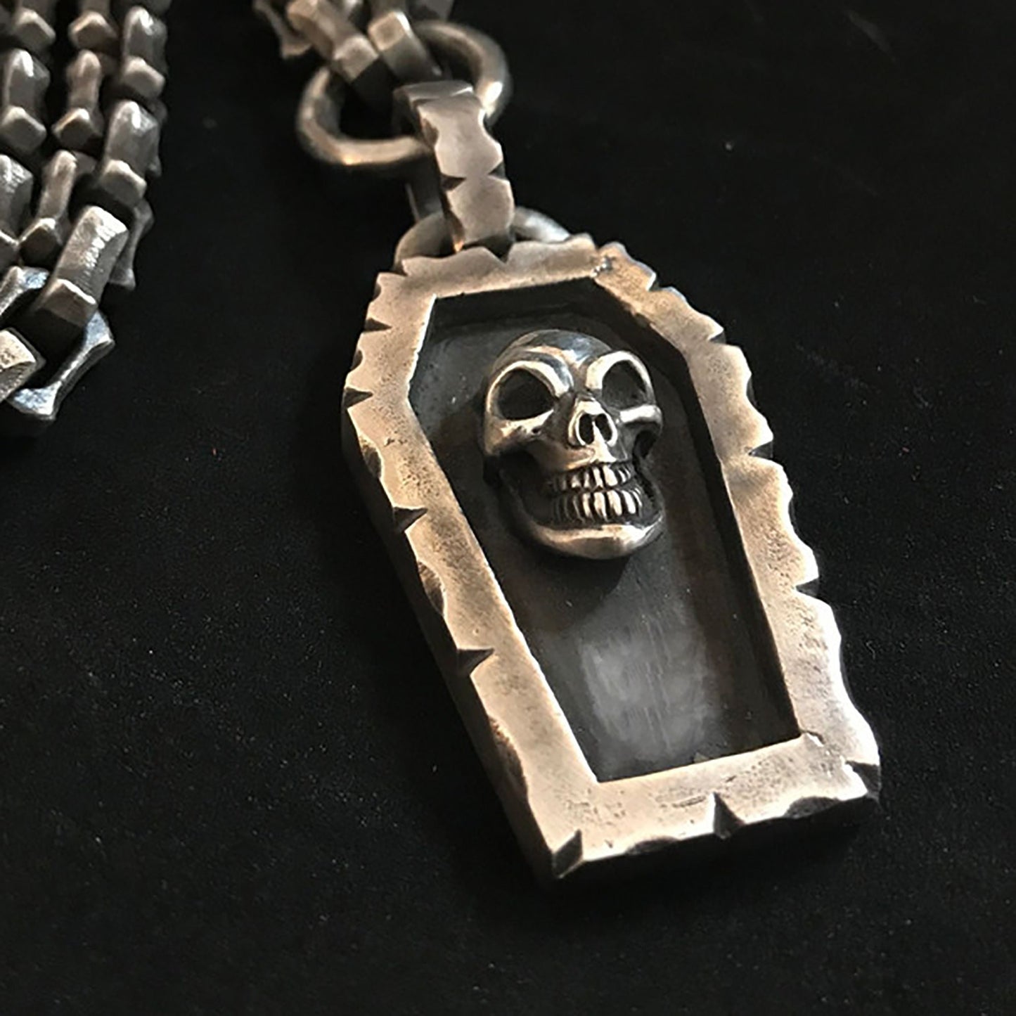 Skull Coffin Pendant,Coffin accessories,Coffin pendant,Skull pendant,skull jewelry,Death jewelry,gift for him