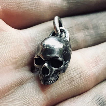 925 sterling silver skull pendant, skull necklace, skull pendant, vintage pendant, bohemian pendant
