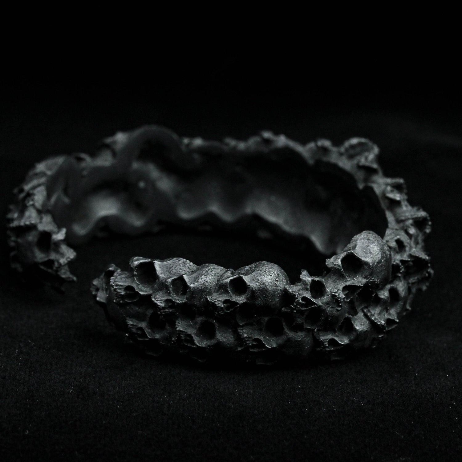Thousand Faces Skull Bracelet, Death Ghost Bracelet, Satanic Hell Bracelet, Adjustable Size Silver Bracelet - Artisan Make Jewelry..