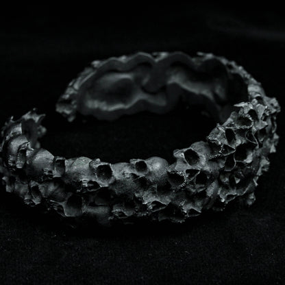 Thousand Faces Skull Bracelet, Death Ghost Bracelet, Satanic Hell Bracelet, Adjustable Size Silver Bracelet - Artisan Make Jewelry..
