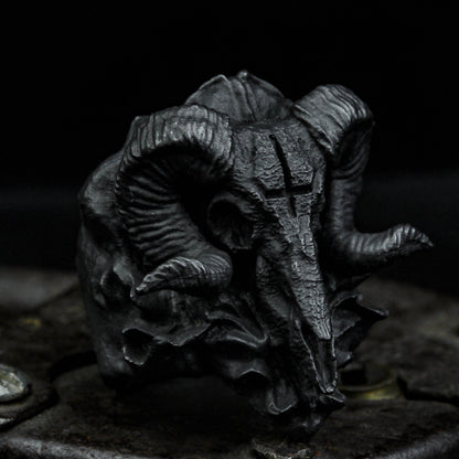 Retro Sheep Skull ring, Shofar skull ring, evil god ring, pan god ring, skull ring,  Gothic ring, Freemason Locomotive Ring