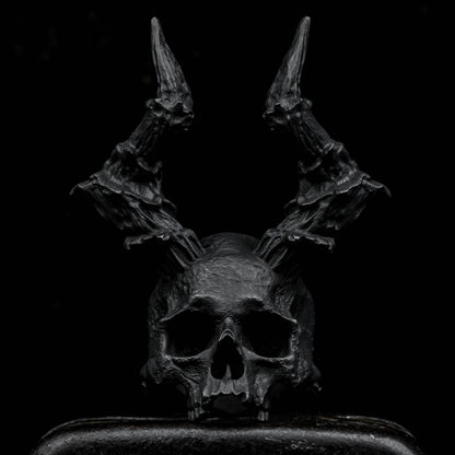 Retro demon Detail Ring ,Black  Skull Ring, Horned Satan Devil Punk Biker Rings for  Jewelry Unisex ring