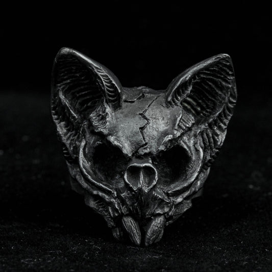 Skull Ring-Animal Skull Ring, Punk Rock, Satanic Jewelry, Rebellious Equipment, Gothic Ring, Bat skull, Long Tooth Skull, Handmade Jewelry