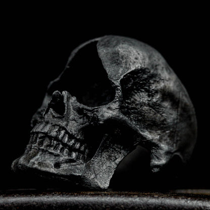 Skull ring, Standard full jaw silver men skull, biker masonic rock n roll, gothic handmade jewelry, 925 silver skull ring.