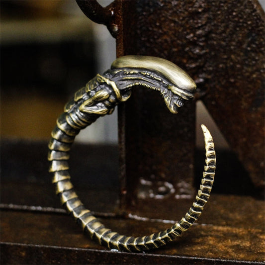 Alien 925 Silver/Brass Bangle, Monster Bracelet Bangles, Alien vs Predator, Personality Gifts for Men and Women-Craftsmanship