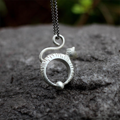 Cute Cat 925 Silver Pendant Necklace, Gift Cat Pendant Kitty Necklace Cat Necklace Small Cat Necklace Friend Gift - Craftsman Made