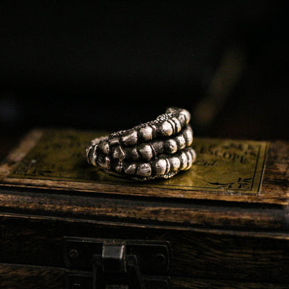 Eagle claw 925 silver ring, goshawk claw ring, sterling silver dragon claw vintage gothic ring gift - craftsman made - SATANHORN