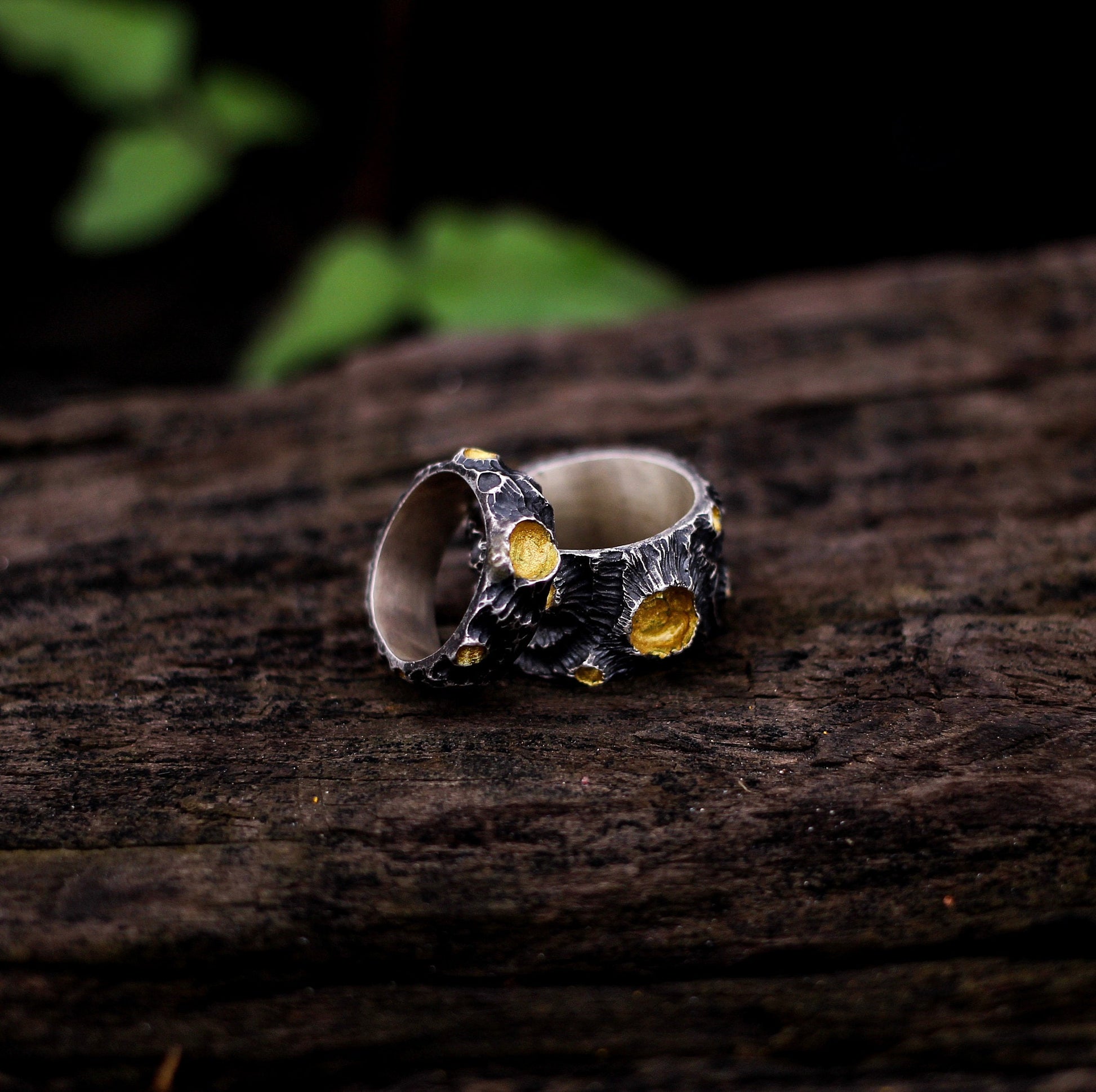 Moon couple 925 silver ring, couple's unique personality moon volcano ring 925 silver, love charm gift jewelry - Craftsman Made - SATANHORN