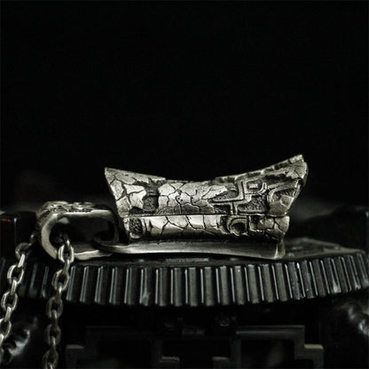 Carved coffin 925 silver pendant necklace, remembering the dead death necklace pendant sterling silver personalized gift-Craftsman made