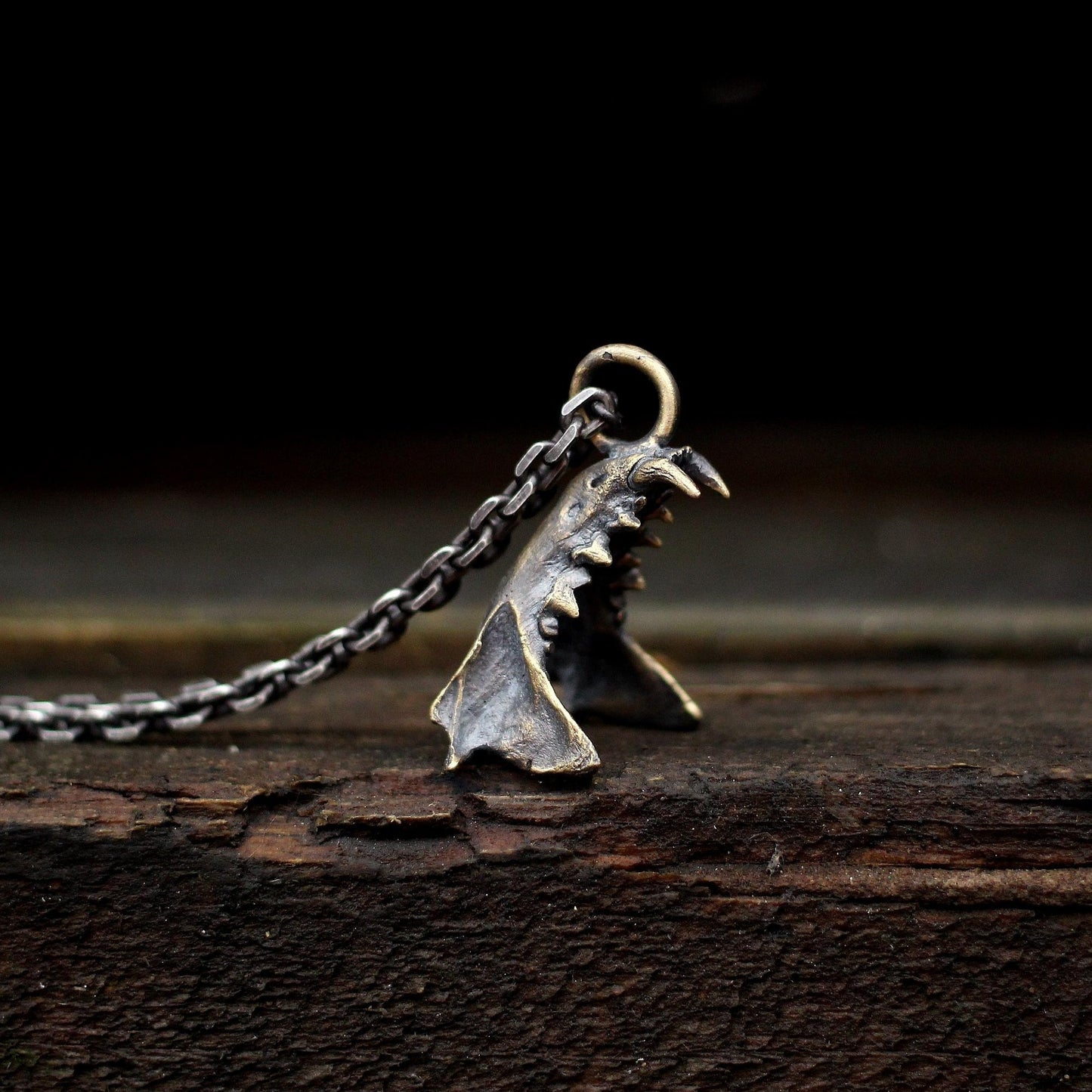 Cat jaw bone 925 silver pendant, dog tooth pendant jewelry, animal bone pendant unique sterling silver gift-craftsman made