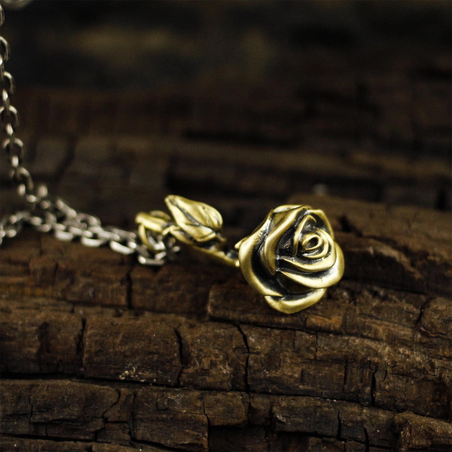 Rose flower 925 silver pendant necklace, a rose flower necklace pendant silver/brass jewelry unique gift - Craftsman made