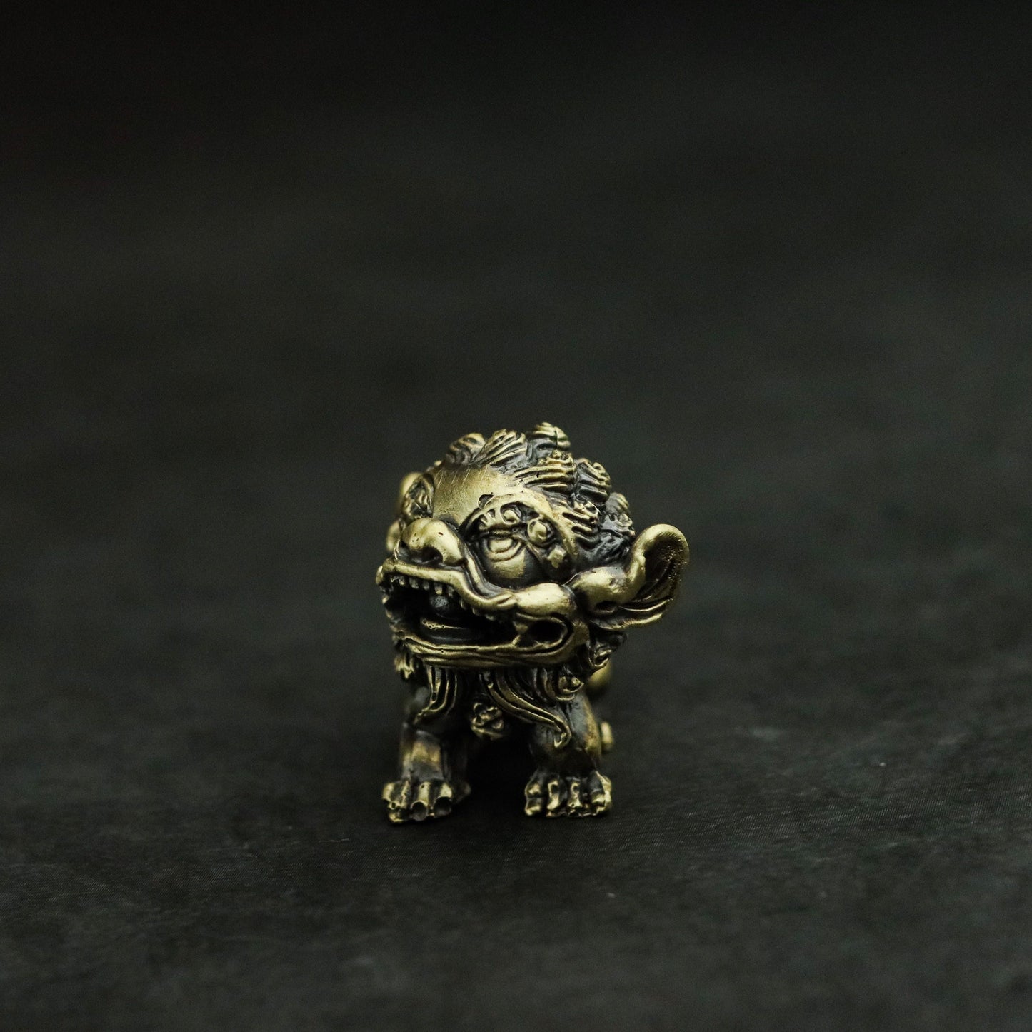 Guardian Lion Beast 925 Silver/Brass Necklace Pendant, Oriental Tang Dynasty Lion Jewelry, Unique Exotic Necklace - Craftsmen made