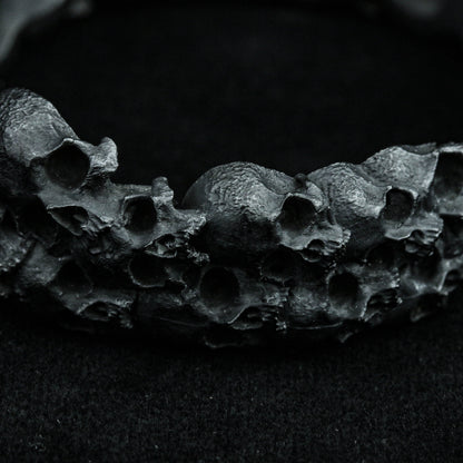 Thousand Faces Skull Bracelet, Death Ghost Bracelet, Satanic Hell Bracelet, Adjustable Size Silver Bracelet - Artisan Make Jewelry..