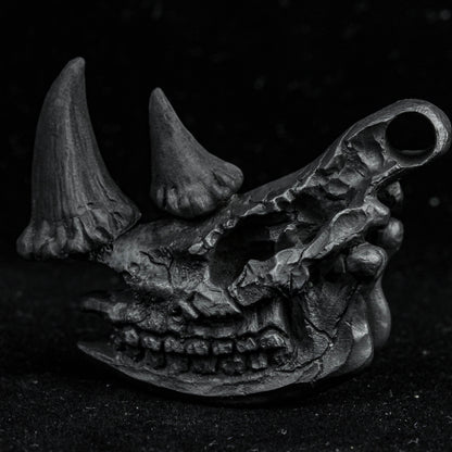 Skull ring, Rhino head pendant, Rhino head ornament, Animal skull 925 sterling silver Pendant , Punk jewelry, Freemason locomotive pendant