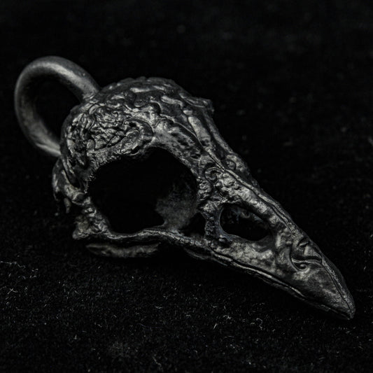 Raven Skull Pendant, 925 silver pendant - Skull Charm, Animal pendant丨Skeleton Silver necklace Pendant.