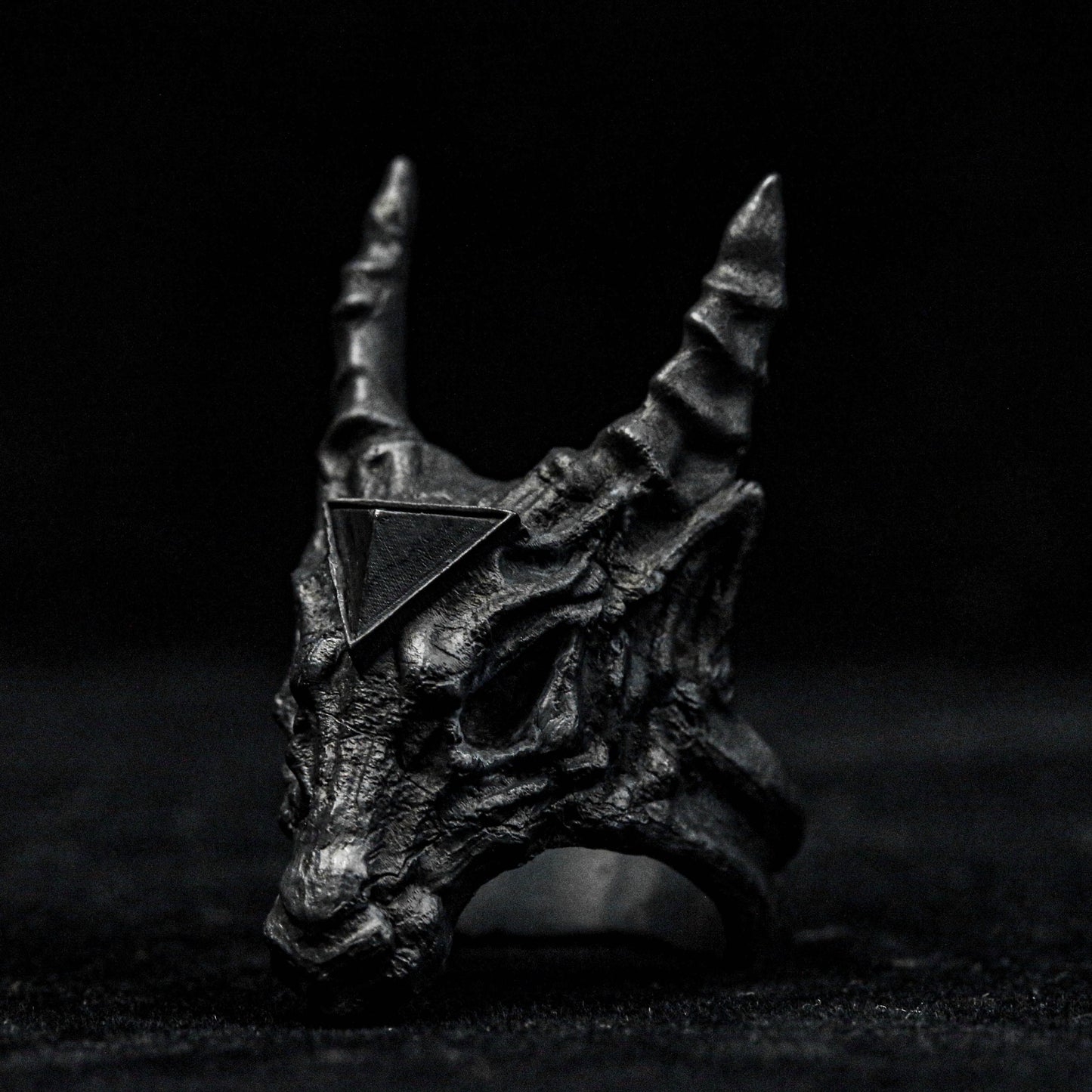 Antelope Skull Skeleton ring, Shofar skull ring, evil god ring, pan god ring, skull ring,  Gothic ring, God's jewelry