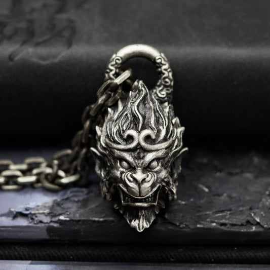 Monkey King 925 Silver Necklace Pendant,Journey to the West,Black Myth：Wu Kong-Craftsmen made