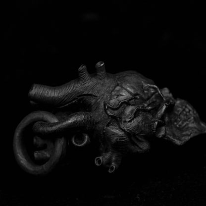 Skull Heart Silver Pendant, Silver Heart Skull Pendant, Devil's heart, Evil pendant, Devil's pendant, Evil silver pendant.