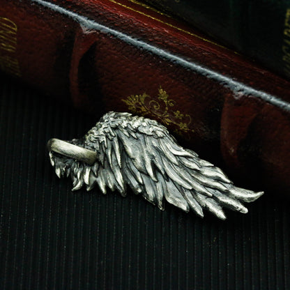 Angel wings 925 silver Necklace Pendant, flying wings indie pendant, unique sterling silver gothic vintage handmade gift-craftsman made