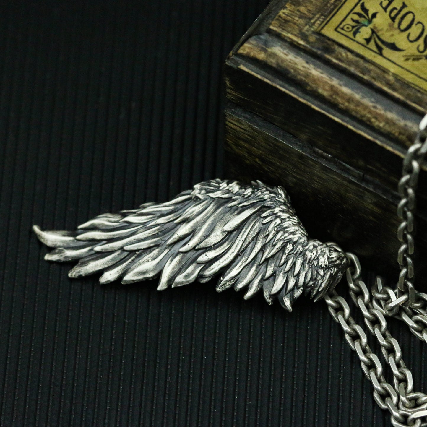 Angel wings 925 silver Necklace Pendant, flying wings indie pendant, unique sterling silver gothic vintage handmade gift-craftsman made