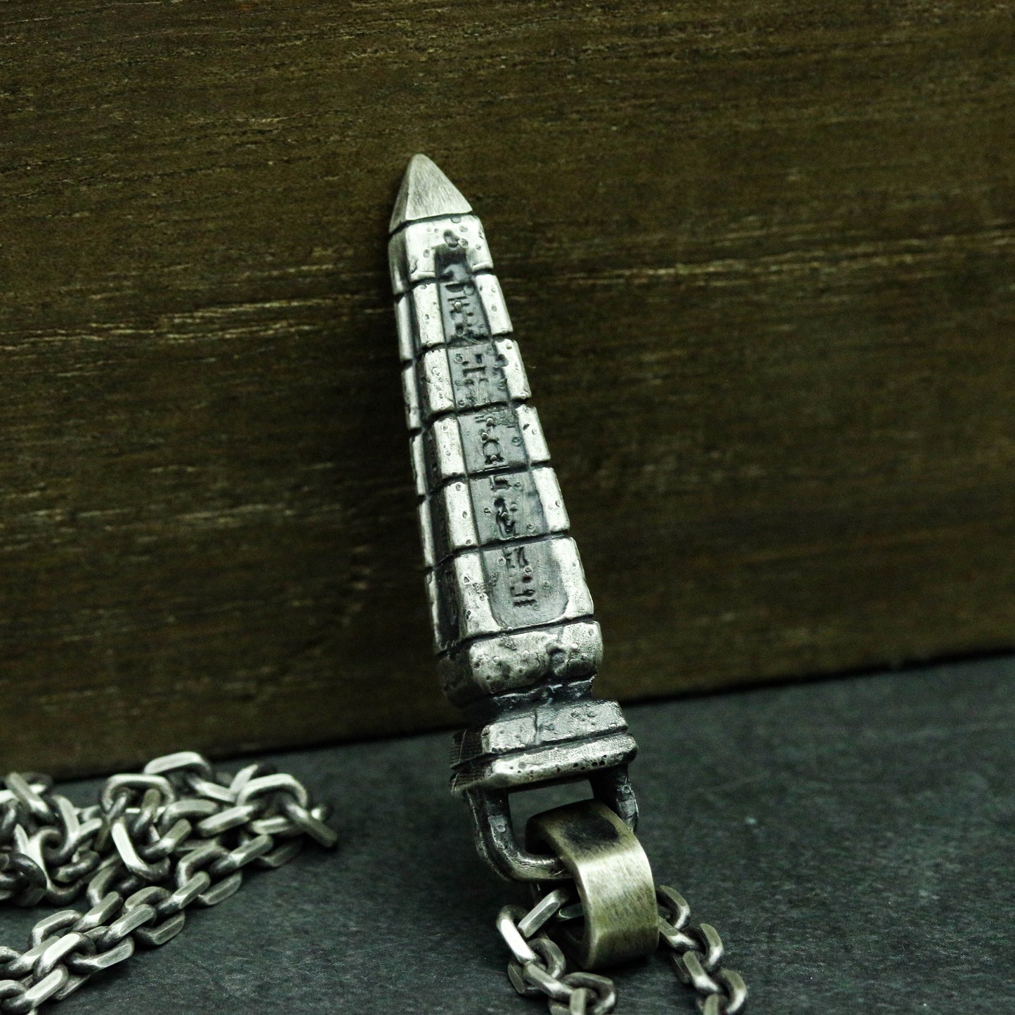 Ancient Egyptian Obelisk 925 Silver Pendant Necklace, Sun God Monument Necklace, Ancient Egyptian Civilization Silver Pendant-Craftsmen made