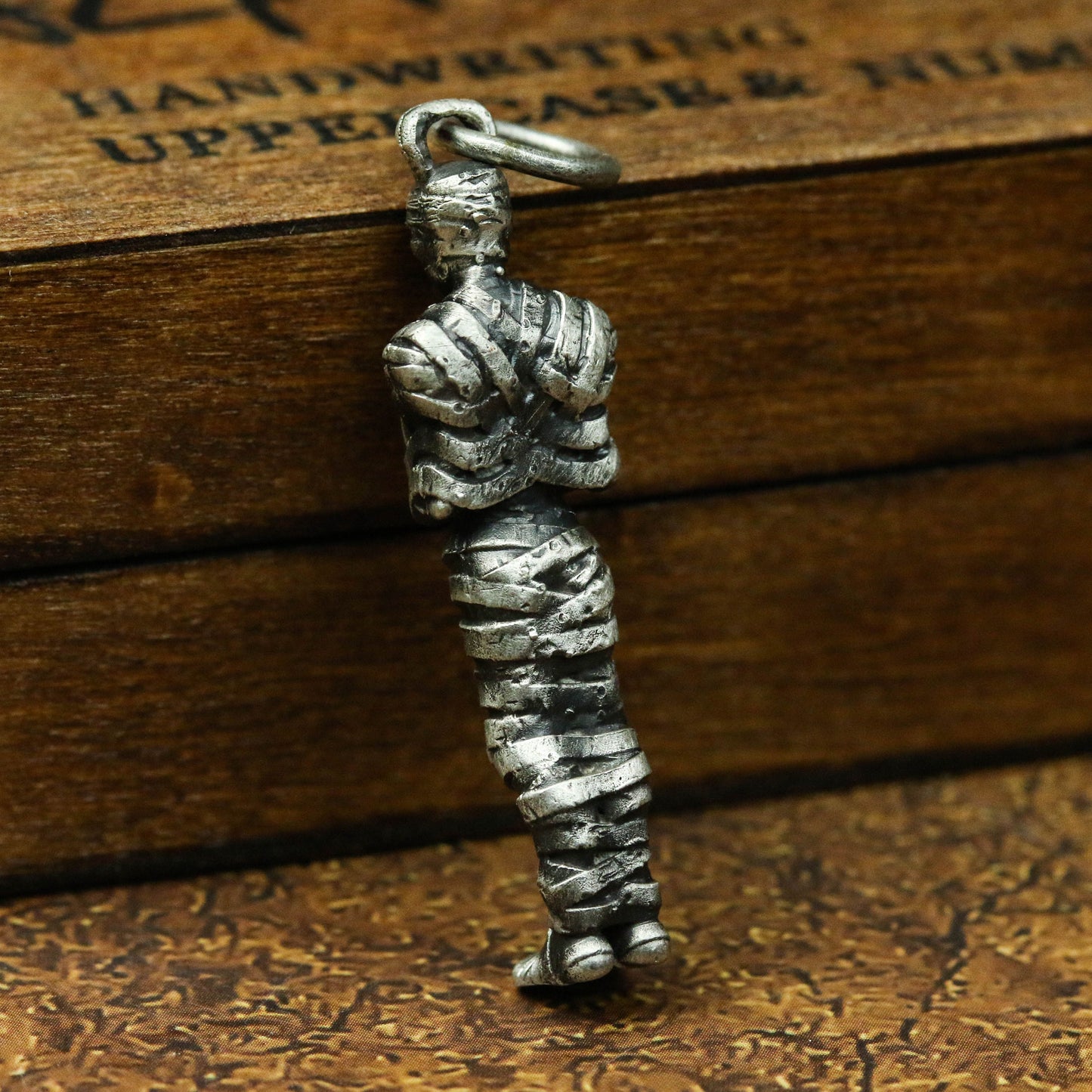 Egyptian Mummy 925 Sterling Silver Pendant Necklace, Mummy Pharaoh Silver Pendant Necklace, Death Necklace-Craftsmen made