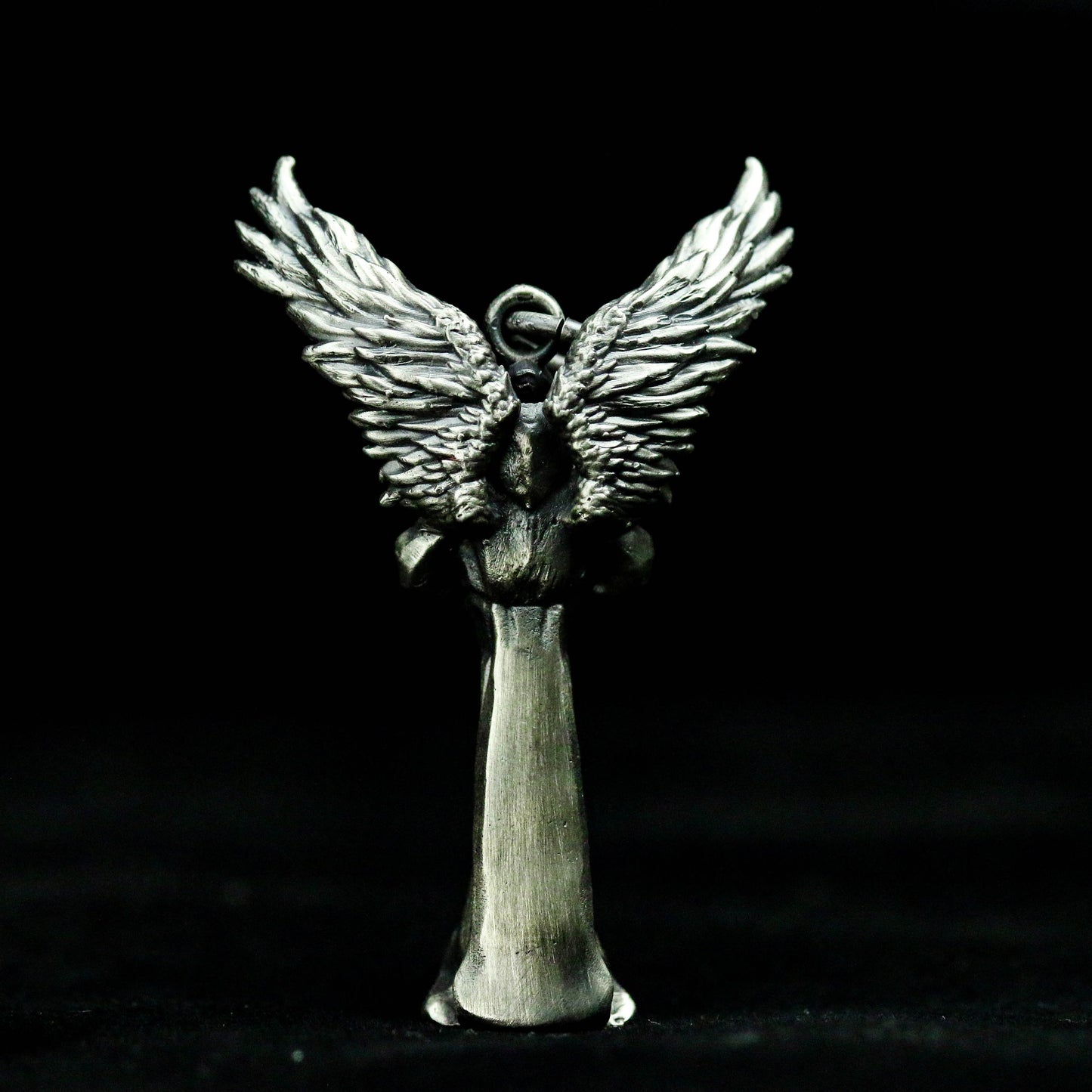 Fallen Angel Lucifer 925 Sterling Silver Pendant Necklace, Death Angel Wing Necklace Pendant, Gabriel Necklace-Craftsmen made