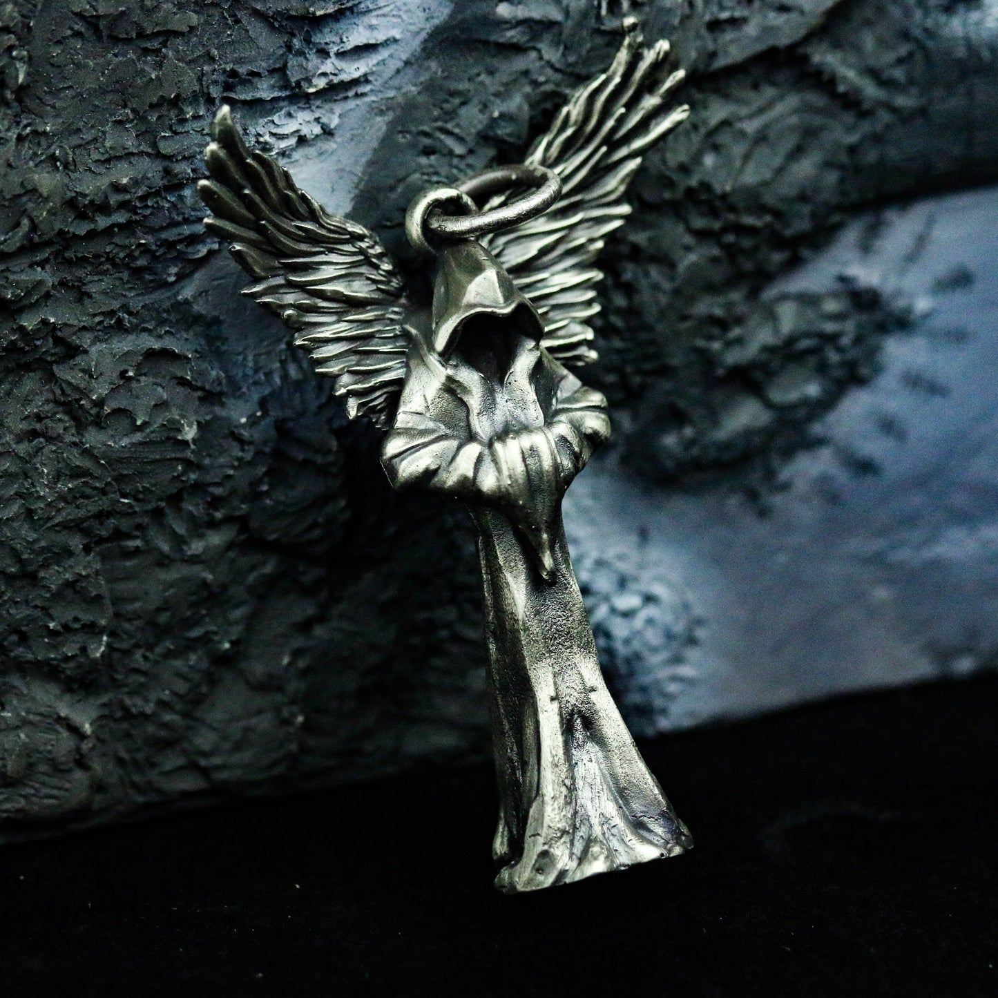 Fallen Angel Lucifer 925 Sterling Silver Pendant Necklace, Death Angel Wing Necklace Pendant, Gabriel Necklace-Craftsmen made