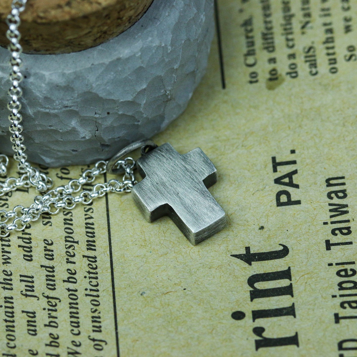 925 Sterling Silver Cross Pendant Necklace, Christian Simple Cross Pendant, Charm of the Cross, Gift for Him - Handmade