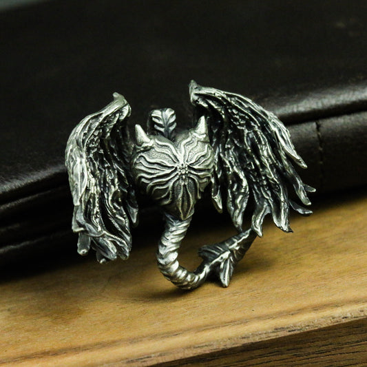 Angel and Demon 925 Silver  Pendant Necklace, Angel Wings Pendant, Devil Wings Pendant, Couple Jewelry-Craftsmen made