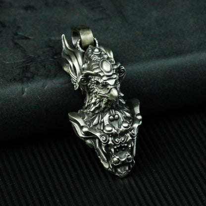 Ancient Egyptian Horus Eagle God Statue 925 Silver Pendant Necklace, Ancient Egyptian Jewelry Men's Accessories Men's and Women's Handmade