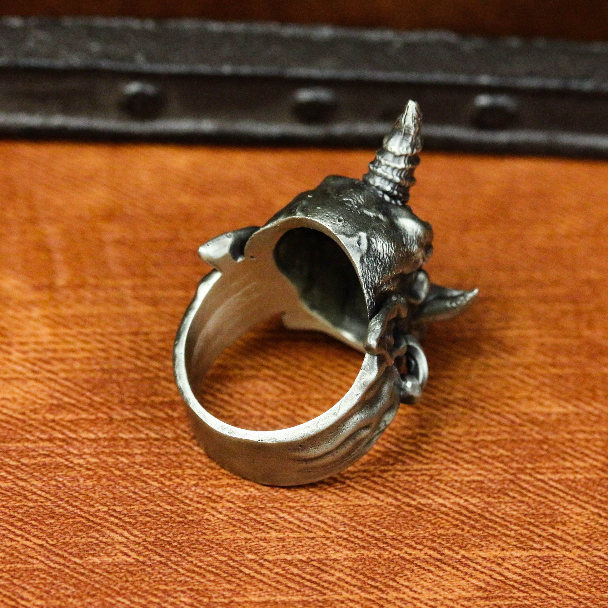 Devil silver ring, Prajna silver ring, Gothic skull silver ring, silver ghost ring, unihorn demon Satan men’s accessories-Craftsmen made - SATANHORN