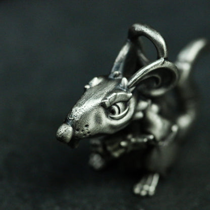 Little Mouse 925 Silver Pendant Necklace-Craftsman Made