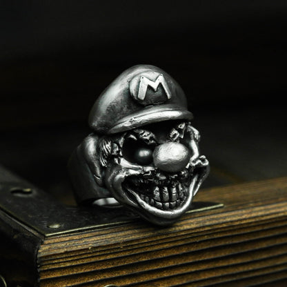 Pixel Game Memory Ring - Handcrafted 925 Silver Brass Collector Piece - SATANHORN