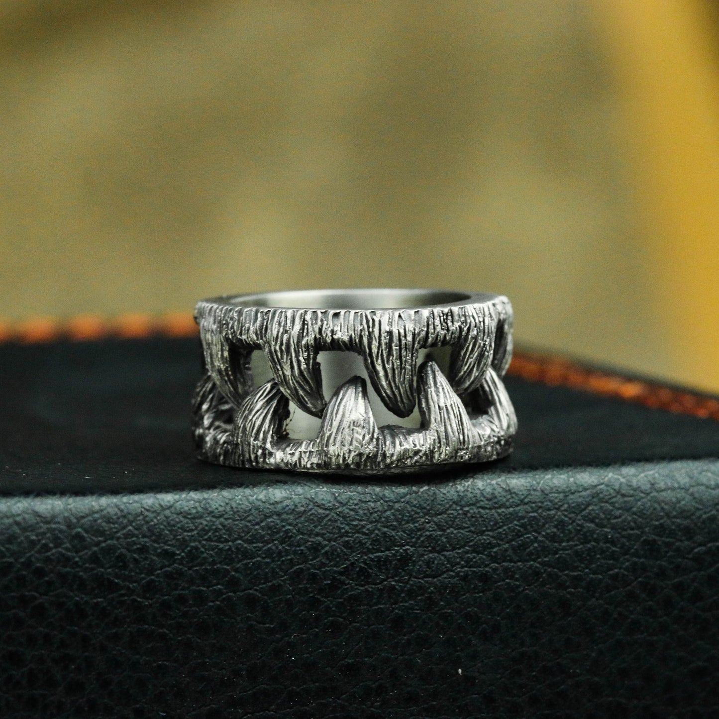 Fangs 925 Silver Ring,Dogtooth 925 Silver Ring, Monster Fang Vampire Ring-Craftsman made