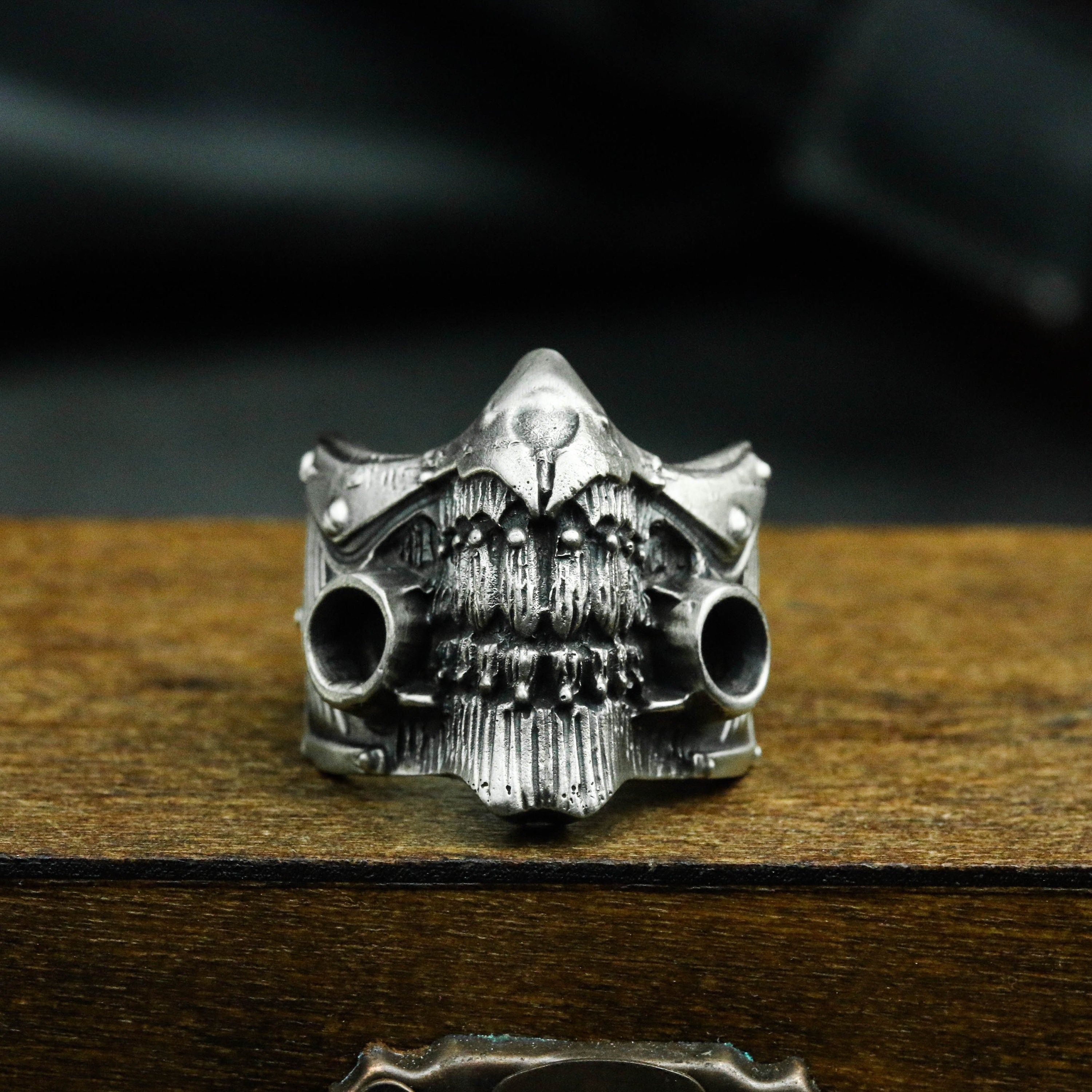 Immortal old Joe 925 silver ring, crazy max boss ring, solid sterling silver brass buy mask ring-craftsman made