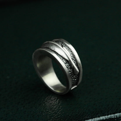 Feather 925 Silver Ring, Gift for mother,Takahashi style sterling silver ring,Silver handmade design personalized gift-Craftsman made - SATANHORN